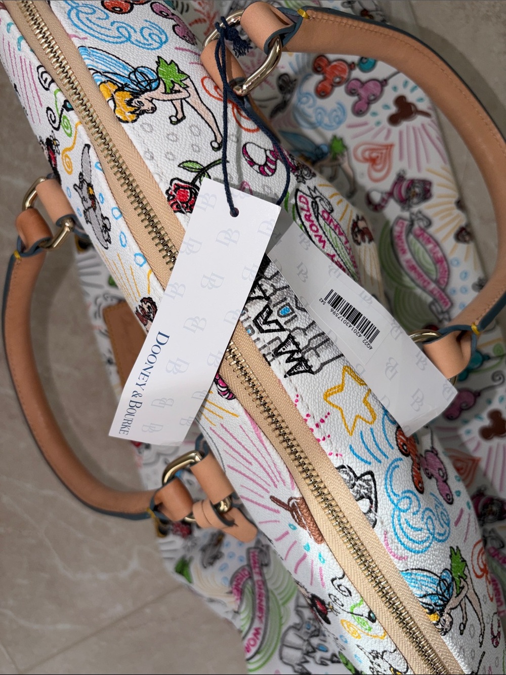 Dooney & Bourke White Multicolor Disney Print Weekender - Picture 16 of 17